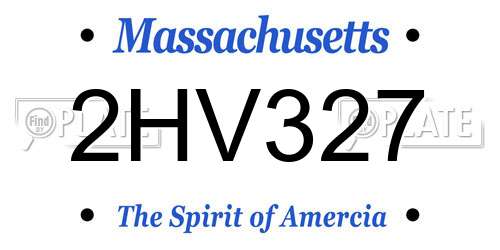 2HV327 Massachusetts License Plate