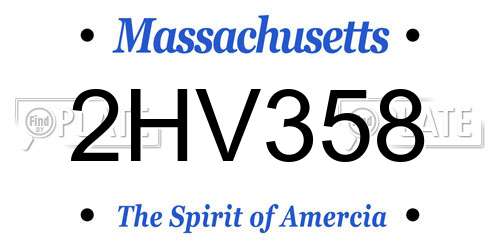 2HV358 Massachusetts License Plate