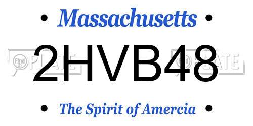 2HVB48 Massachusetts License Plate