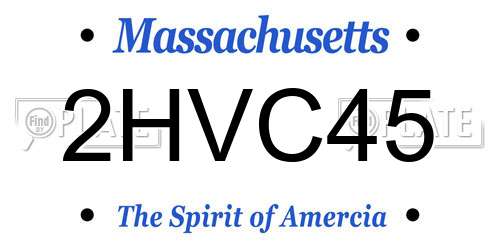 2HVC45 Massachusetts License Plate
