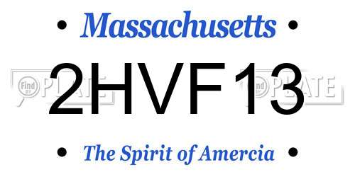 2HVF13 Massachusetts License Plate