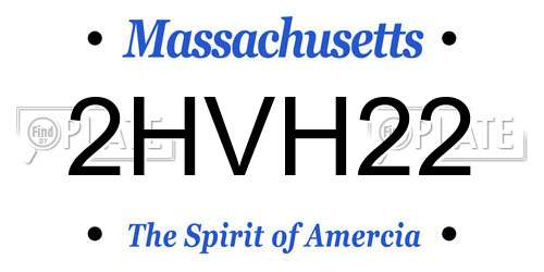 2HVH22 Massachusetts License Plate