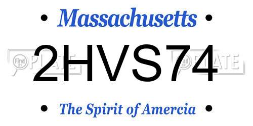 2HVS74 Massachusetts License Plate