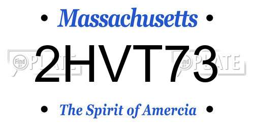 2HVT73 Massachusetts License Plate