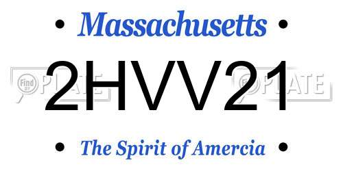 2HVV21 Massachusetts License Plate