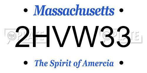 2HVW33 Massachusetts License Plate