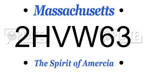 2HVW63 Massachusetts License Plate