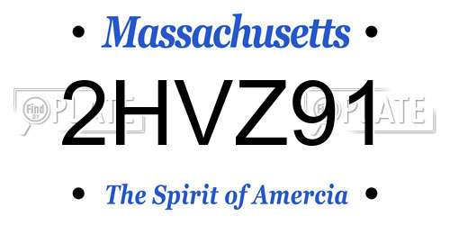 2HVZ91 Massachusetts License Plate
