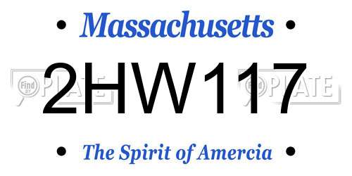 2HW117 Massachusetts License Plate