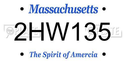 2HW135 Massachusetts License Plate