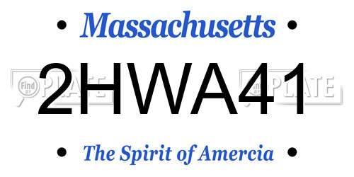 2HWA41 Massachusetts License Plate