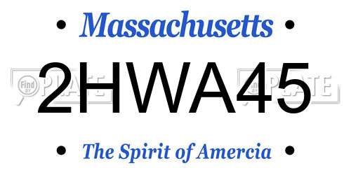 2HWA45 Massachusetts License Plate
