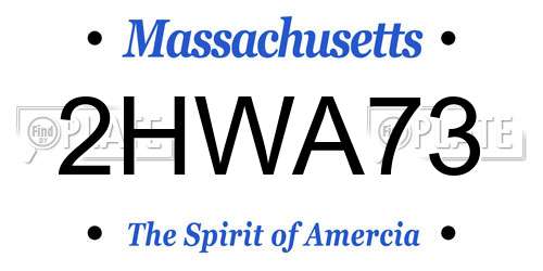 2HWA73 Massachusetts License Plate