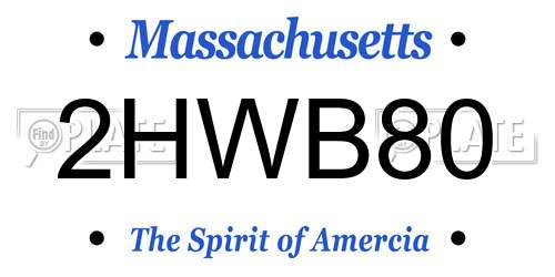 2HWB80 Massachusetts License Plate