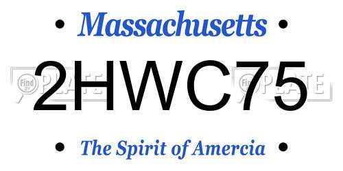 2HWC75 Massachusetts License Plate