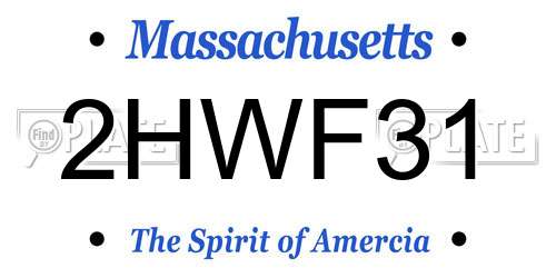 2HWF31 Massachusetts License Plate