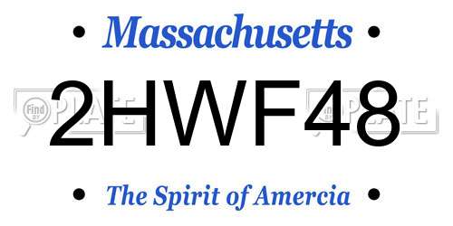 2HWF48 Massachusetts License Plate