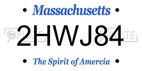 2HWJ84 Massachusetts License Plate