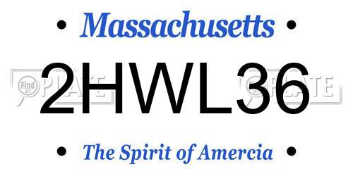 2HWL36 Massachusetts License Plate
