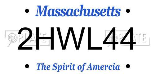 2HWL44 Massachusetts License Plate