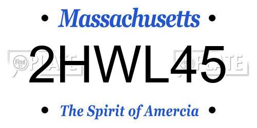 2HWL45 Massachusetts License Plate