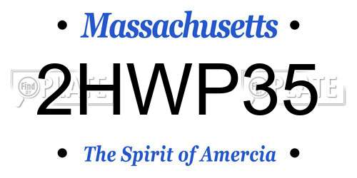 2HWP35 Massachusetts License Plate