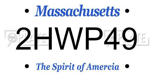2HWP49 Massachusetts License Plate