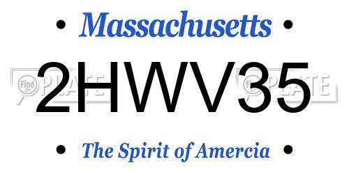 2HWV35 Massachusetts License Plate