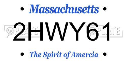 2HWY61 Massachusetts License Plate