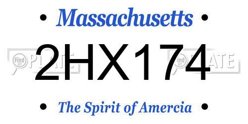 2HX174 Massachusetts License Plate