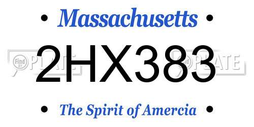2HX383 Massachusetts License Plate