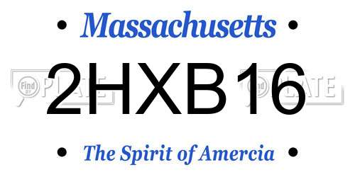 2HXB16 Massachusetts License Plate