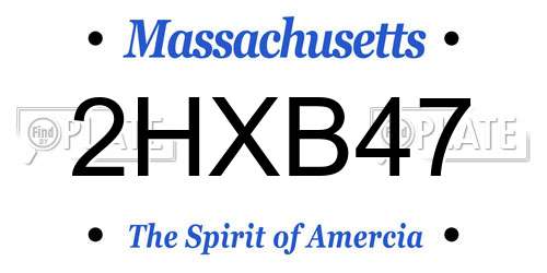 2HXB47 Massachusetts License Plate