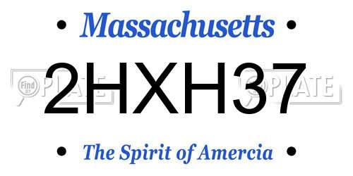 2HXH37 Massachusetts License Plate