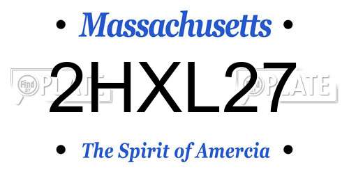 2HXL27 Massachusetts License Plate