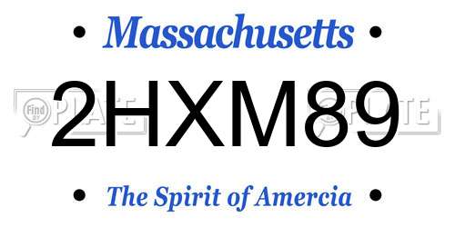 2HXM89 Massachusetts License Plate