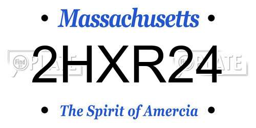 2HXR24 Massachusetts License Plate