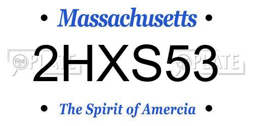 2HXS53 Massachusetts License Plate