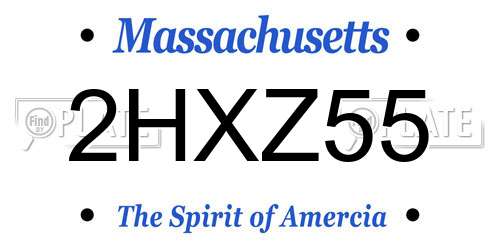 2HXZ55 Massachusetts License Plate