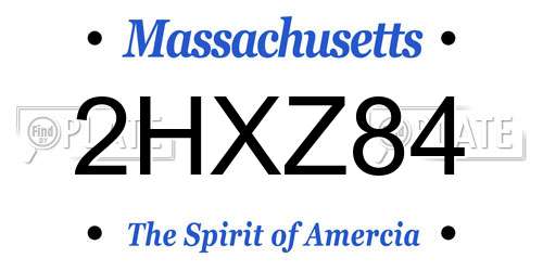 2HXZ84 Massachusetts License Plate