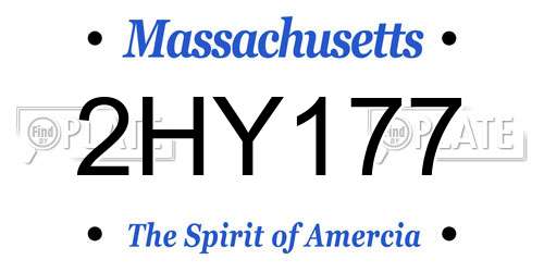 2HY177 Massachusetts License Plate