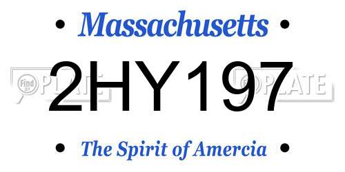 2HY197 Massachusetts License Plate