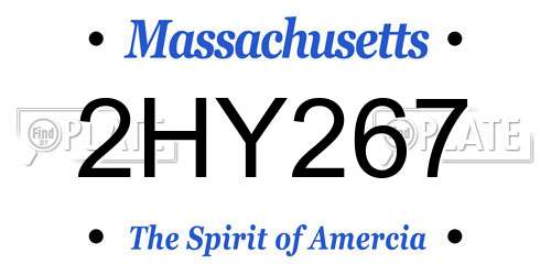 2HY267 Massachusetts License Plate
