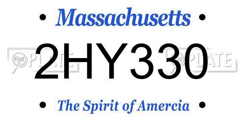 2HY330 Massachusetts License Plate