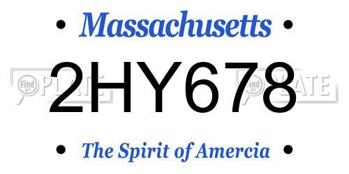 2HY678 Massachusetts License Plate