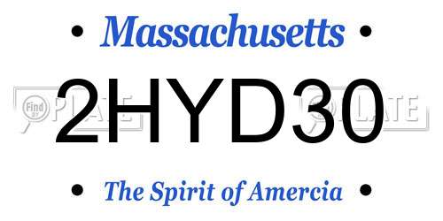 2HYD30 Massachusetts License Plate