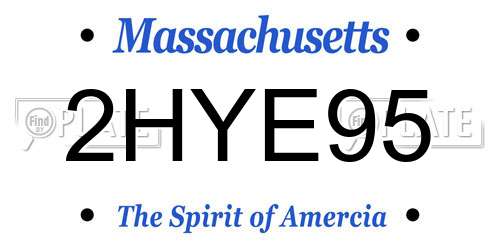 2HYE95 Massachusetts License Plate