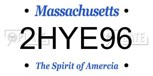 2HYE96 Massachusetts License Plate
