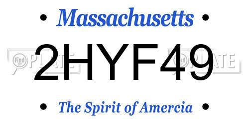 2HYF49 Massachusetts License Plate