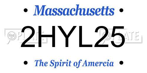 2HYL25 Massachusetts License Plate